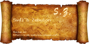 Sváb Zebulon névjegykártya